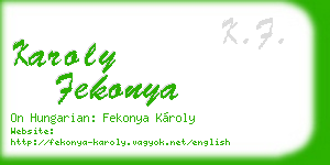 karoly fekonya business card
