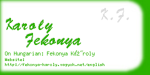 karoly fekonya business card